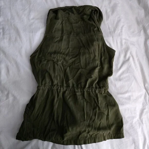 Women's Olive Green Vest Size S Used - Picture 2 of 5